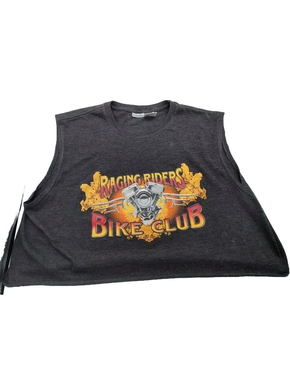 Raging Riders Bike Club Crop Top womens Size Large Black No Boundries